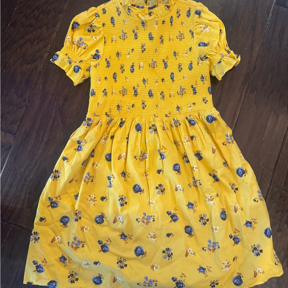 Floral Yellow Kids Dress